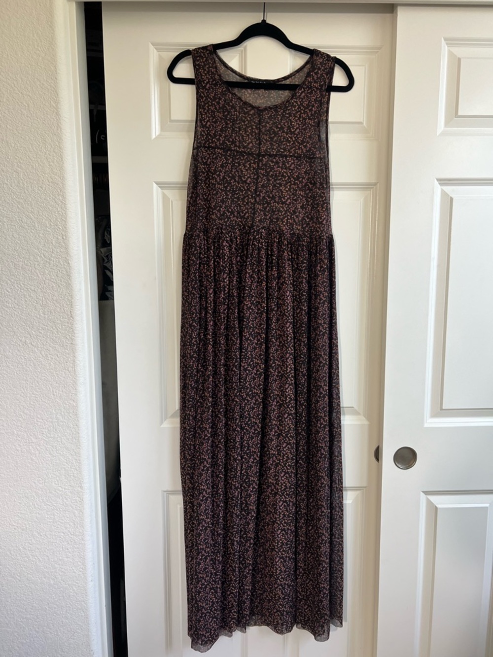 Sleeveless Floral Sheer Maxi Dress